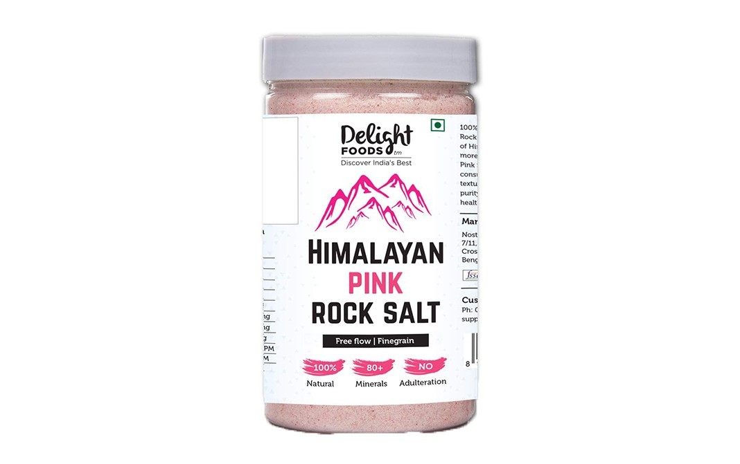 Delight Foods Himalayan Pink Rock Salt    Glass Jar  800 grams